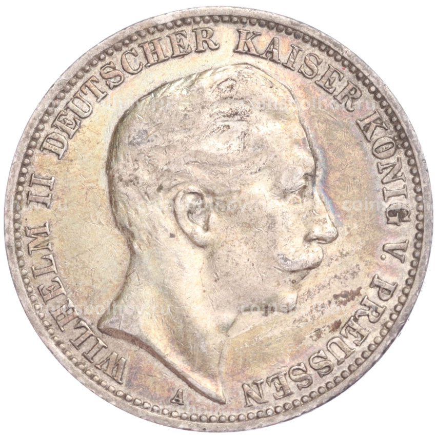 Монета 3 марки 1910 года А Германия (Пруссия)