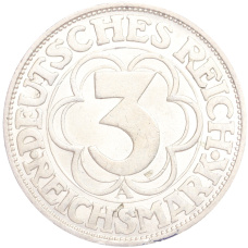 Монета 3 рейхсмарки 1927 года A Германия «1000 лет Нордхаузену» (реверс)
