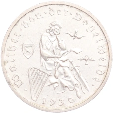 Монета 3 рейхсмарки 1930 года A Германия «700 лет со дня смерти Вальтера фон дер Фогельвейде» (аверс)