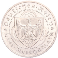 Монета 3 рейхсмарки 1930 года  A Германия «700 лет со дня смерти Вальтера фон дер Фогельвейде» (реверс)