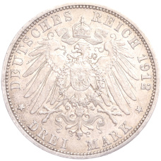 Монета 3 марки 1912 года А Германия (Пруссия) (реверс)
