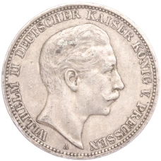 Монета 3 марки 1908 года А Германия (Пруссия) (аверс)