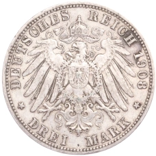 Монета 3 марки 1908 года А Германия (Пруссия) (реверс)