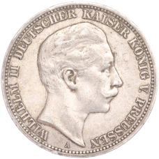Монета 3 марки 1908 года А Германия (Пруссия) (аверс)