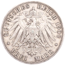 Монета 3 марки 1908 года А Германия (Пруссия) (реверс)