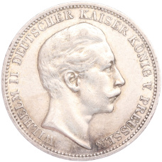 Монета 3 марки 1908 года А Германия (Пруссия) (аверс)