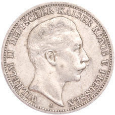 Монета 3 марки 1908 года А Германия (Пруссия) (аверс)