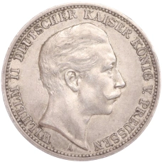 Монета 3 марки 1909 года А Германия (Пруссия) (аверс)