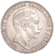 Монета 3 марки 1909 года А Германия (Пруссия) (аверс)