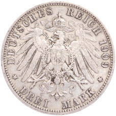 Монета 3 марки 1909 года А Германия (Пруссия) (реверс)