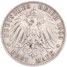 Монета 3 марки 1909 года А Германия (Пруссия) (реверс)