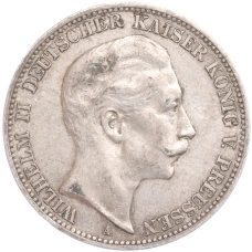 Монета 3 марки 1909 года А Германия (Пруссия) (аверс)