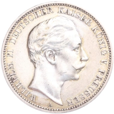 Монета 3 марки 1909 года А Германия (Пруссия) (аверс)
