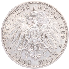 Монета 3 марки 1909 года А Германия (Пруссия) (реверс)