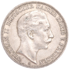 Монета 3 марки 1909 года А Германия (Пруссия) (аверс)