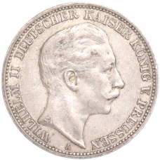 Монета 3 марки 1909 года А Германия (Пруссия) (аверс)
