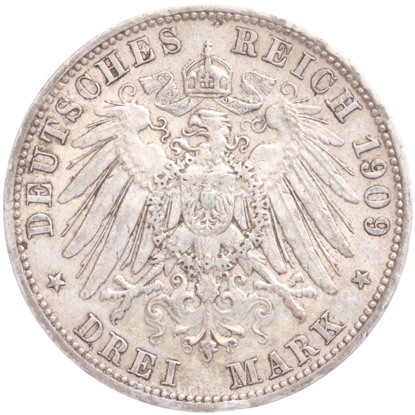 Монета 3 марки 1909 года А Германия (Пруссия) (вид 2)