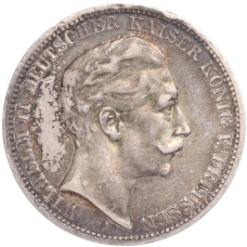 Монета 3 марки 1909 года А Германия (Пруссия) (аверс)