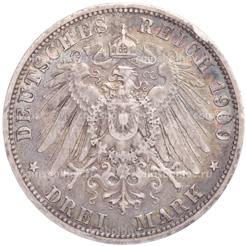 Монета 3 марки 1909 года А Германия (Пруссия) (вид 2)