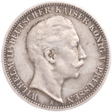 Монета 3 марки 1910 года А Германия (Пруссия) (аверс)