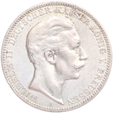 Монета 3 марки 1910 года А Германия (Пруссия) (аверс)