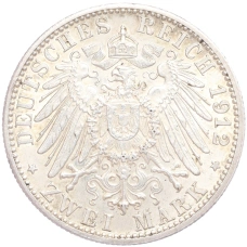 Монета 2 марки 1912 года F Германия (Вюртемберг) (реверс)