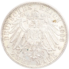 Монета 2 марки 1906 года F Германия (Вюртемберг) (реверс)