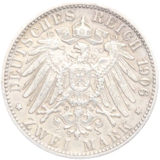 Монета 2 марки 1906 года F Германия (Вюртемберг) (реверс)