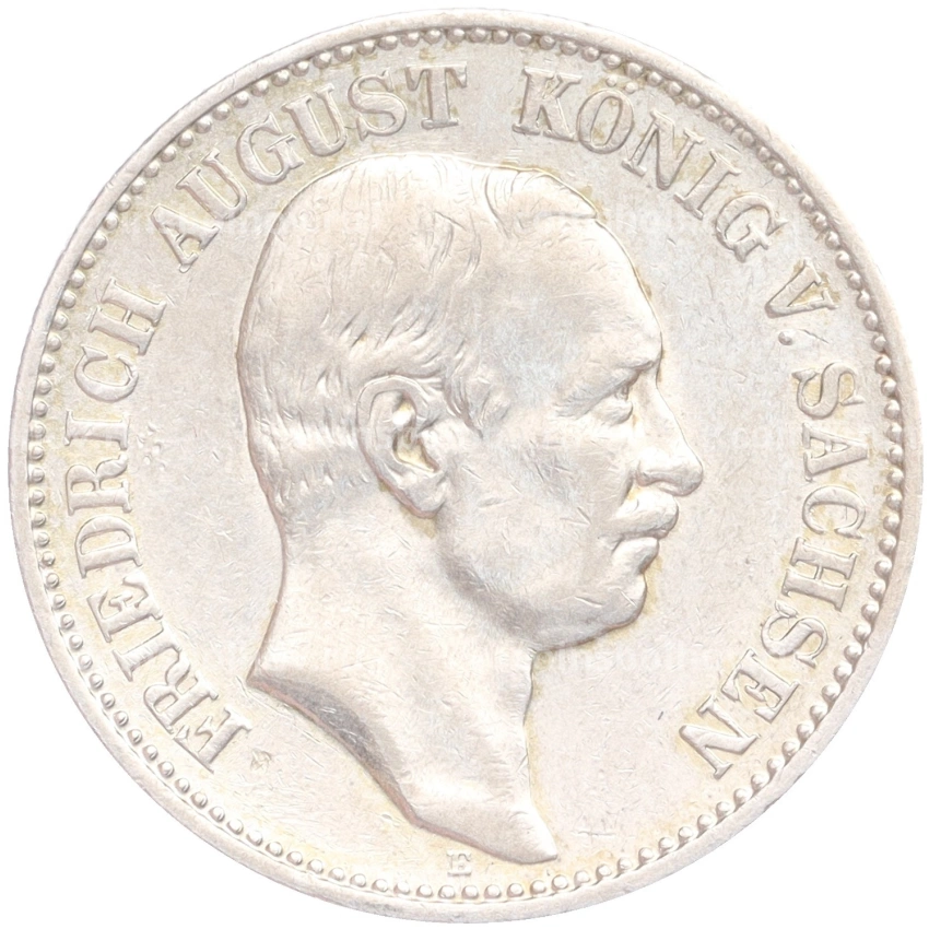 Монета 2 марки 1908 года Е Германия (Саксония)