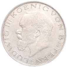 Монета 2 марки 1914 года D Германия (Бавария) (аверс)