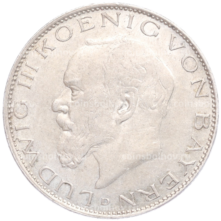 Монета 2 марки 1914 года D Германия (Бавария)