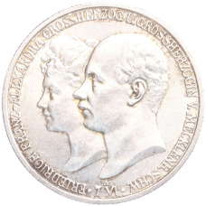 Монета 2 марки 1904 года A Германия (Мекленбург-Шверин) «Свадьба Герцога Фридриха Франца IV» (аверс)