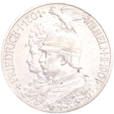 Монета 2 марки 1901 года Германия (Пруссия) «200 лет Пруссии» (аверс)