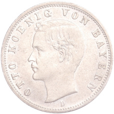 Монета 2 марки 1906 года D Германия (Бавария) (аверс)