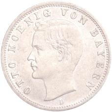 Монета 2 марки 1906 года D Германия (Бавария) (аверс)