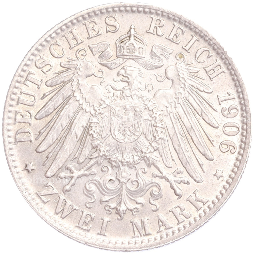 Монета 2 марки 1906 года D Германия (Бавария) (вид 2)