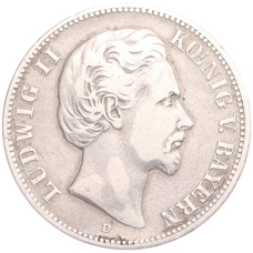 Монета 2 марки 1880 года D Германия (Бавария) (аверс)