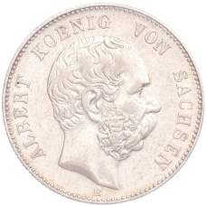 Монета 2 марки 1900 года Е Германия (Саксония) (аверс)