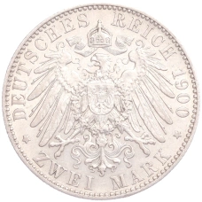 Монета 2 марки 1900 года Е Германия (Саксония) (реверс)