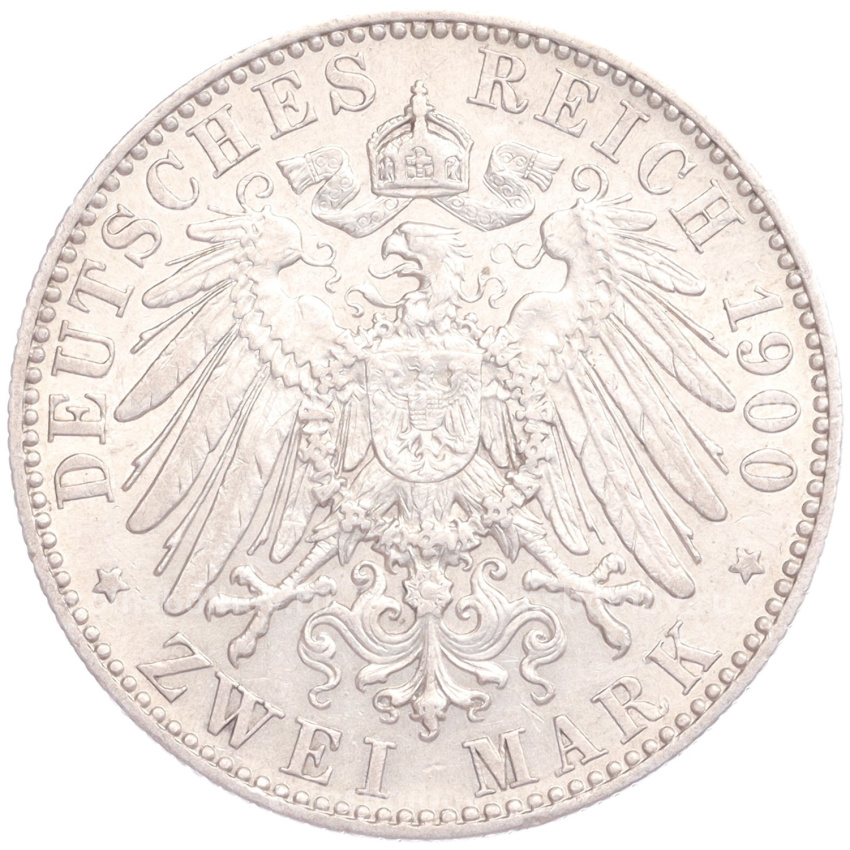 Монета 2 марки 1900 года Е Германия (Саксония) (вид 2)