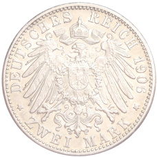 Монета 2  марки 1906 года G Германия (Баден) (реверс)
