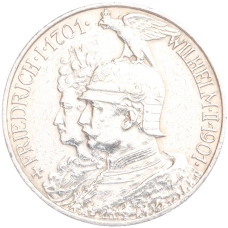 Монета 2 марки 1901 года Германия (Пруссия) «200 лет Пруссии» (аверс)