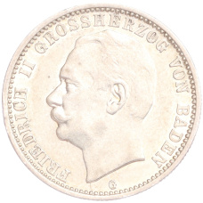 Монета 2 марки 1913 года G Германия (Баден) (аверс)