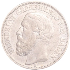 Монета 2 марки 1898 года G Германия (Баден) (аверс)