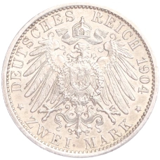 Монета 2 марки 1904 года Германия (Гессен) «400 лет со дня рождения Филиппа I Великодушного» (реверс)