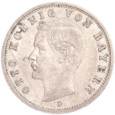 Монета 2 марки 1899 года D Германия (Бавария) (аверс)