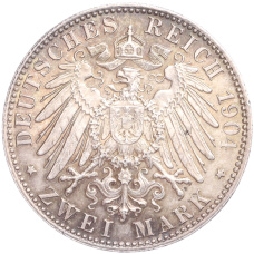 Монета 2 марки 1904 года D Германия (Бавария) (реверс)