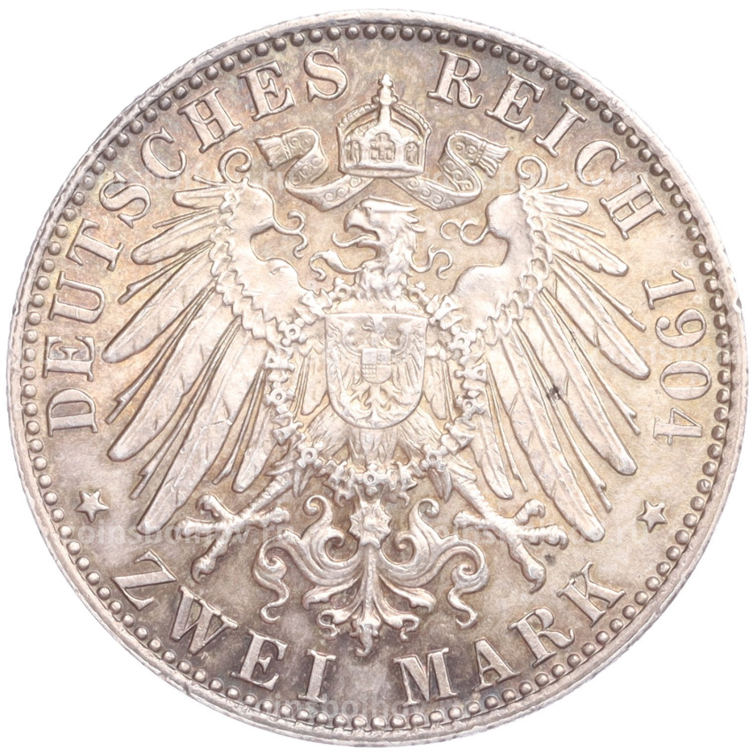 Монета 2 марки 1904 года D Германия (Бавария) (вид 2)