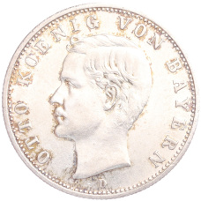 Монета 2 марки 1907 года D Германия (Бавария) (аверс)