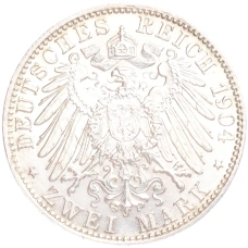 Монета 2 марки 1904 года D Германия (Бавария) (реверс)
